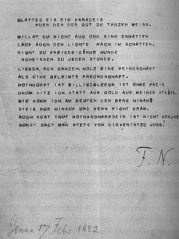 Der Brief von Friedrich Nietzsches an Heinrich Köselitz.