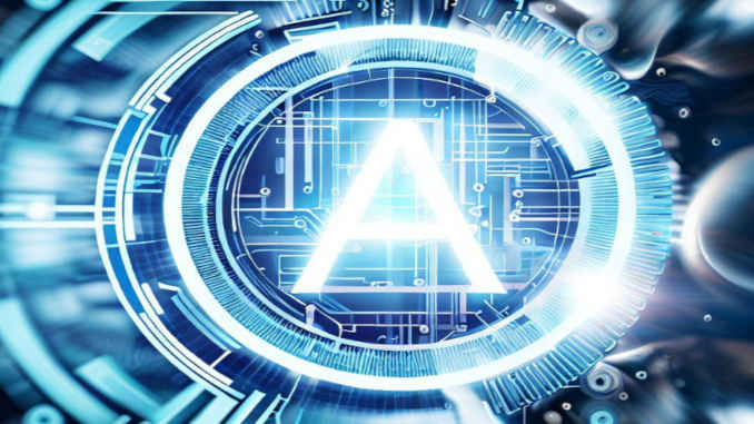 Der Buchstabe A in einem digitalen Kreis.