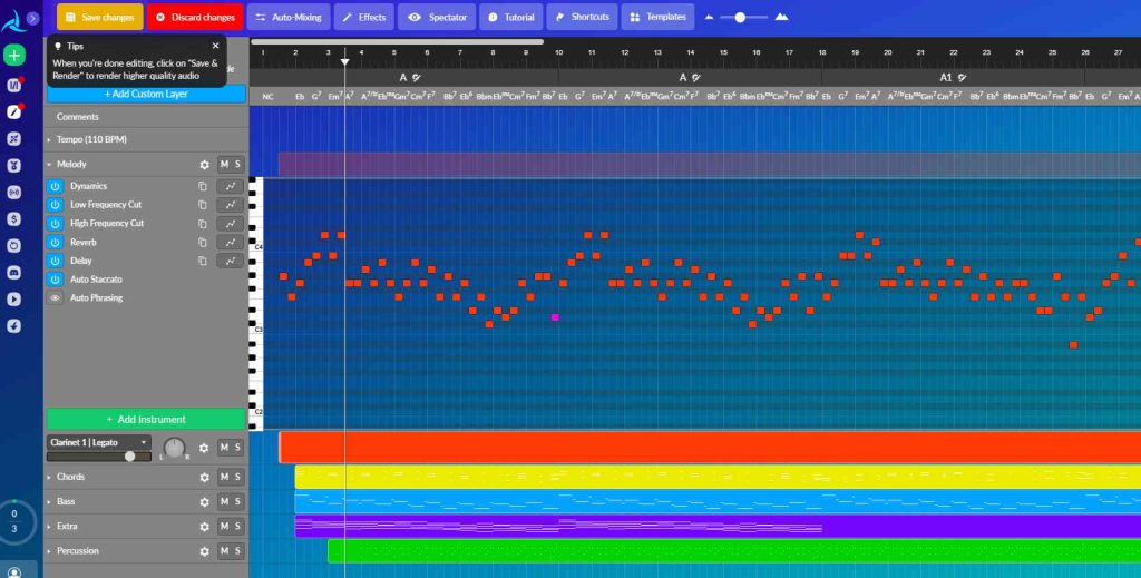 Der Editor von aiva.io.