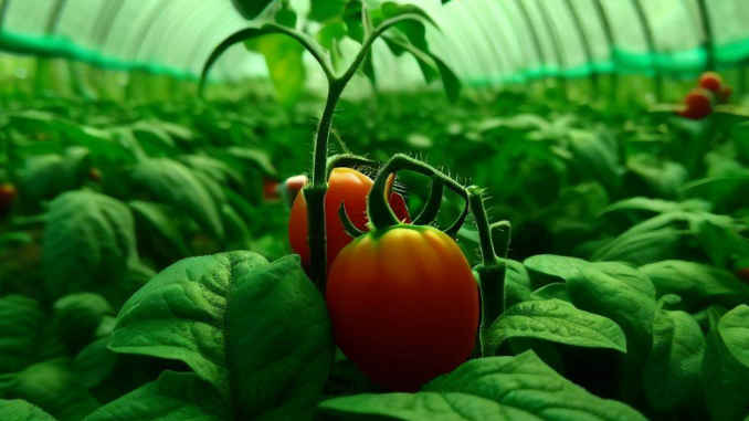 Eine Tomatenpflanze.