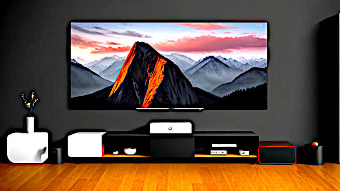 Ein Fernseher und Streaming Box.