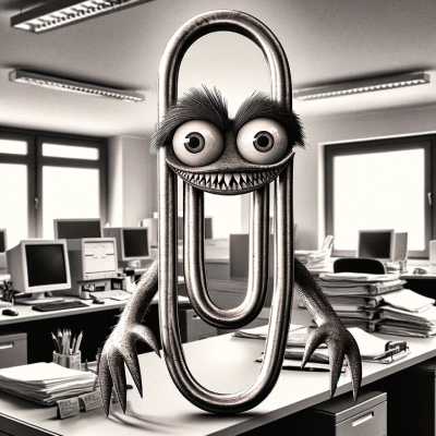 Ein Büroklammer Monster.