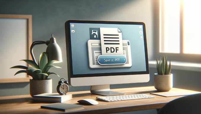 Ein Computer will Bild als PDF speichern.