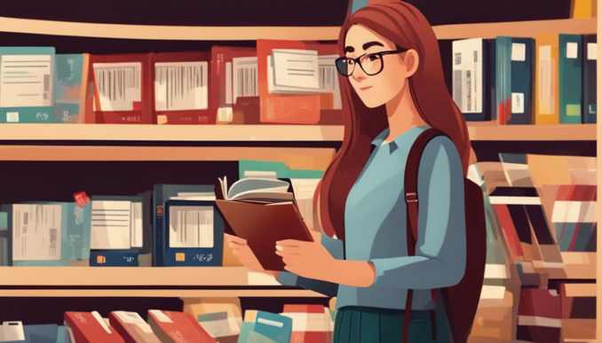 Student in Bibliothek.