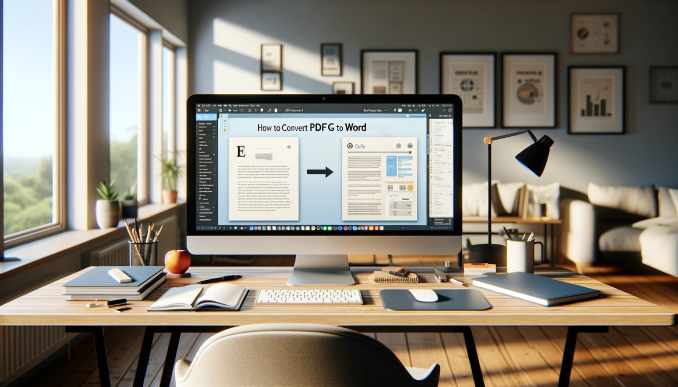 ein computer will pdf in word umwandeln.