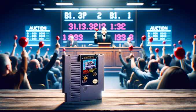 NES Spiel versteigert.