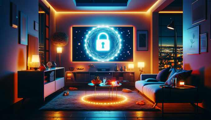 IPTV mit VPN in einem Fernsehzimmer.