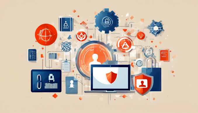 Symbole fuer Cybersicherheit.