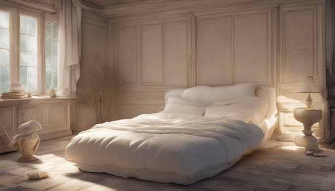 Matratze im Schlafzimmer.