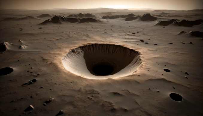 Mars Grube entdeckt.