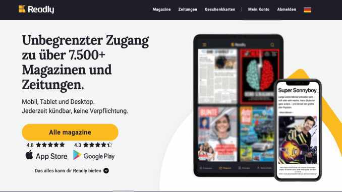 Readly Zeitschriften Abo im Test.