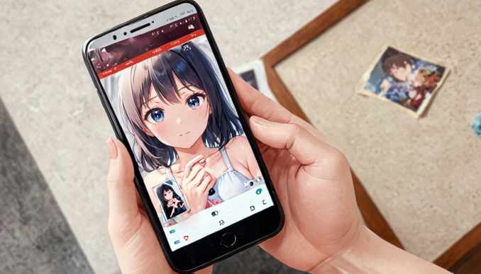 Smartphone mit AI Dating App.