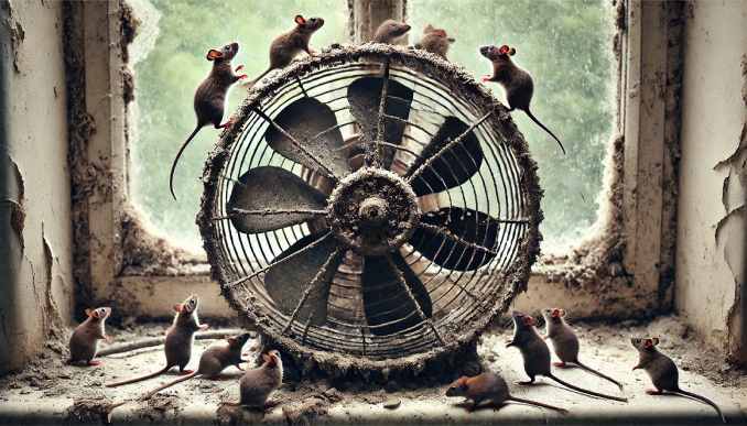 Ventilator und Mäuse.