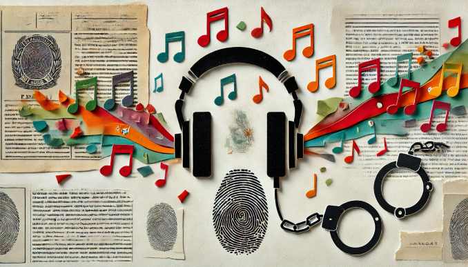 Kopfhörer und Handschellen.