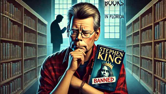 Stephen King in einer Bücherei