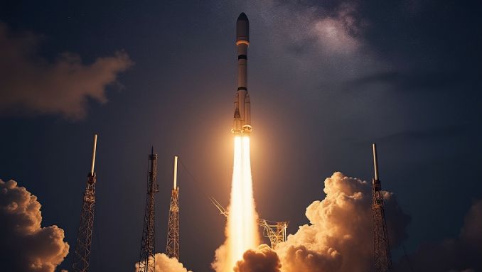 Start einer Space X Rakete.