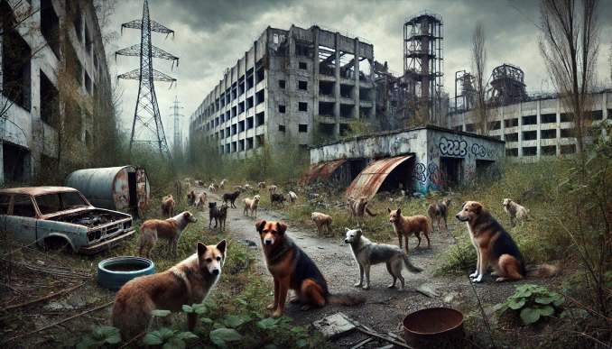 Hunde in Tschernobyl.