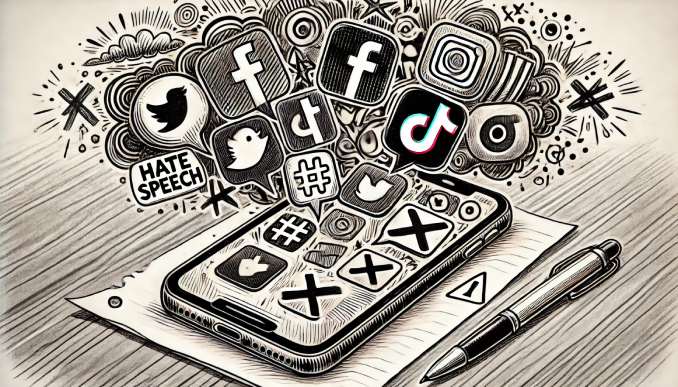 Smartphone mit Social Media.