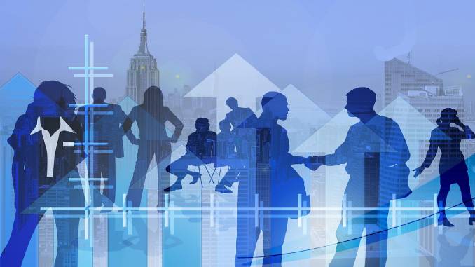 Eine Gruppe von Menschen.