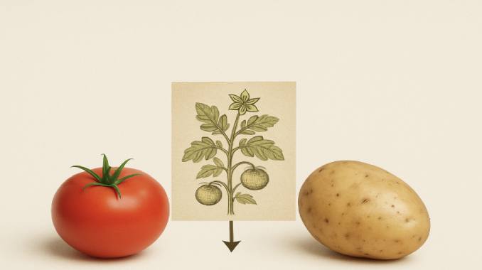 Tomate und Kartoffel.