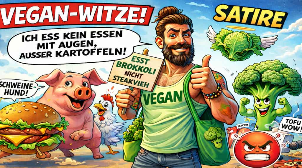 Veganer macht Witze.