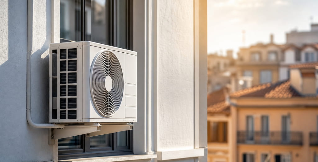 Klimaanlage am Gebäude.